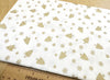 Christmas Fabric - Gold Metallic Trees & Snowflakes on Cream - Cotton Fabric Material