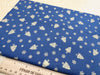Christmas Fabric - Gold Metallic Trees & Snowflakes on Navy Blue - Cotton Fabric Material