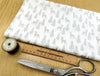 Christmas Fabric - Silver Reindeer & Trees on White - Cotton Craft Fabric Material