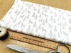 Christmas Fabric - Silver Reindeer & Trees on White - Cotton Craft Fabric Material
