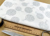 Christmas Fabric - Silver Glitter Baubles on White - Cotton Craft Fabric Material