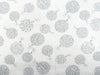 Christmas Fabric - Silver Glitter Baubles on White - Cotton Craft Fabric Material
