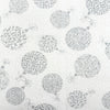 Christmas Fabric - Silver Glitter Baubles on White - Cotton Craft Fabric Material
