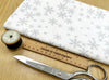 Christmas Fabric - Silver Glitter Snowflakes on White - Cotton Craft Fabric Material