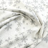 Christmas Fabric - Silver Glitter Snowflakes on White - Cotton Craft Fabric Material