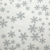 Christmas Fabric - Silver Glitter Snowflakes on White - Cotton Craft Fabric Material