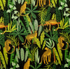 Cotton Poplin Fabric - Jungle Cats on Black