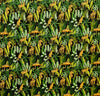 Cotton Poplin Fabric - Jungle Cats on Black