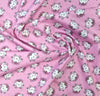 Cotton Fabric - Cute Happy Cat Faces and Hearts on Pink