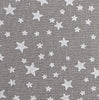 Christmas Fabric - White Stars Grey Background - Cotton Fabric