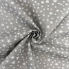 Christmas Fabric - White Stars Grey Background - Cotton Fabric