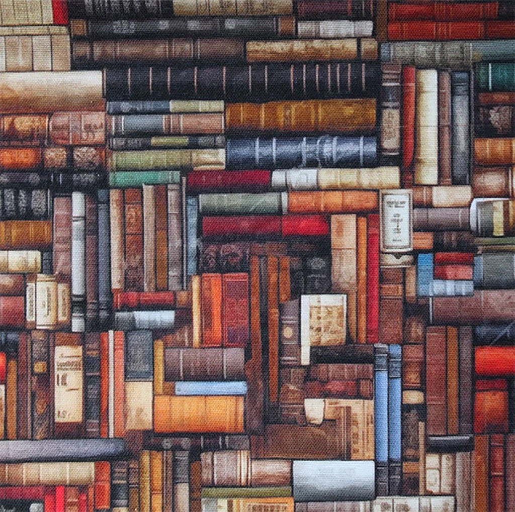 Digital Print Fabric - 3D Vintage Books Library Print Fabric - 100% Cotton