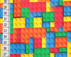 Digital Print Fabric - 3D Building Blocks Kids Toy Bricks Print Fabric - 100% Cotton