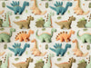 Craft Fabric - Cute 3D Dinosaurs Print - Polycotton Fabric Material