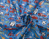 Craft Fabric - Boy's Blue Playtime Theme - Quality Polycotton Fabric