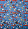 Craft Fabric - Boy's Blue Playtime Theme - Quality Polycotton Fabric