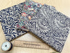 Fat Quarter Bundle - William Morris- Navy Blue- Bird floral Print Craft Fabric Material