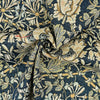 Tapestry Fabric William Morris - Honeysuckle on Navy Blue - Luxury Upholstery Fabric