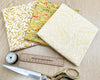 Fat Quarter Bundle - William Morris- Ochre Yellow - Bird floral Print Craft Fabric Material