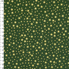 Christmas Fabric - Metallic Gold Stars on Green - Craft Fabric Material Metre