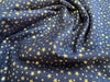 Christmas Fabric - Metallic Gold Stars on Navy Blue - Craft Fabric Material Metre