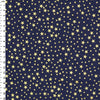 Christmas Fabric - Metallic Gold Stars on Navy Blue - Craft Fabric Material Metre