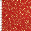 Christmas Fabric - Metallic Gold Stars on Red - Craft Fabric Material Metre