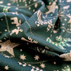 Christmas Fabric - Green & Ivory Scandi Reindeer & Star on Green - Craft Fabric Material Metre