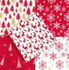 Christmas Fat Quarter Bundle - Red Christmas Stars Reindeers Stags Snowflakes Fabric