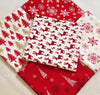 Christmas Fat Quarter Bundle - Red Christmas Stars Reindeers Stags Snowflakes Fabric