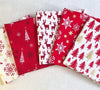 Christmas Fat Quarter Bundle - Red Christmas Stars Reindeers Stags Snowflakes Fabric