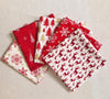 Christmas Fat Quarter Bundle - Red Christmas Stars Reindeers Stags Snowflakes Fabric