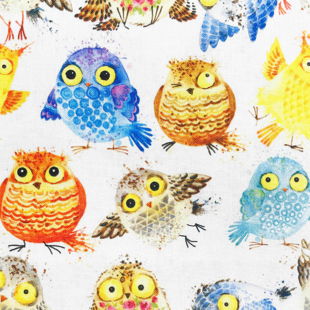 Rose & Hubble Digital Cotton Prints - Cute Owls Print