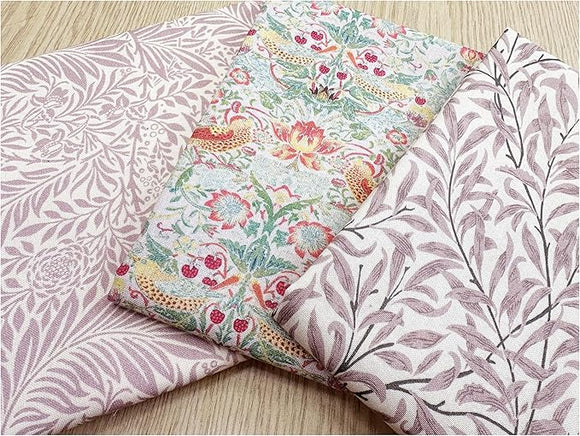Fat Quarter Bundle - William Morris- Rose Pink - Bird floral Print Craft Fabric Material