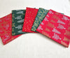 Fat Quarter Bundle - Red & Green Trees Stars & Snowflakes Christmas Mix Bunting Craft Fabric