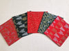 Fat Quarter Bundle - Red & Green Trees Stars & Snowflakes Christmas Mix Bunting Craft Fabric