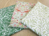 Fat Quarter Bundle - William Morris- Sage Green - Bird floral Print Craft Fabric Material