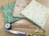 Fat Quarter Bundle - William Morris- Sage Green - Bird floral Print Craft Fabric Material