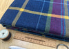 Upholstery Fabric Grampian Faux Wool Pink & Navy Blue Tartan Check Curtain Fabric