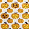 Halloween Fabric - Cute Orange Pumpkins - Polycotton Craft Fabric Material