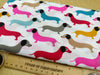 Polycotton Fabric - Sausage Dogs Dachshund Puppy Print - Craft Fabric Material Metre