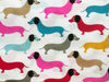 Polycotton Fabric - Sausage Dogs Dachshund Puppy Print - Craft Fabric Material Metre