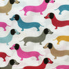 Polycotton Fabric - Sausage Dogs Dachshund Puppy Print - Craft Fabric Material Metre