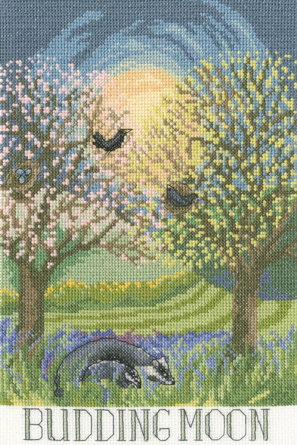 Bothy Threads - Counted Cross Stitch Kit - Full Moons Collection - Budding Moon
