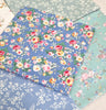Fat Quarter Bundle - Pretty Blue & Green Rose Floral Mix