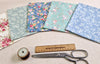 Fat Quarter Bundle - Pretty Blue & Green Rose Floral Mix
