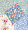 Fat Quarter Bundle - Pretty Blue & Green Rose Floral Mix