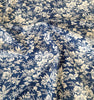 100% Cotton -  China Rose White on Navy Blue - Floral Craft Fabric Material