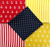 Fat Quarter Fabric Bundle - Nautical Anchors & Stripes Mix