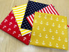 Fat Quarter Fabric Bundle - Nautical Anchors & Stripes Mix